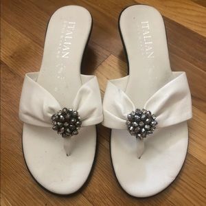White flip flop heel